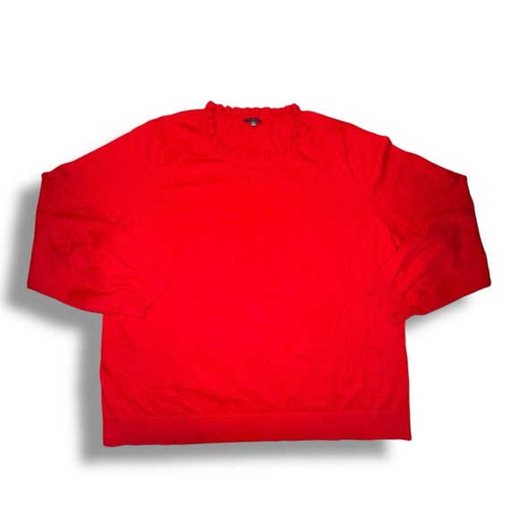 TALBOTS Ruffle Neck Sweater - Red Pop Size 2X - Picture 7 of 12